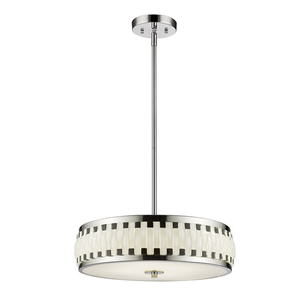 Z-Lite Sevier LED Pendant, Chrome & Black + White 2008-16CH-LED - main